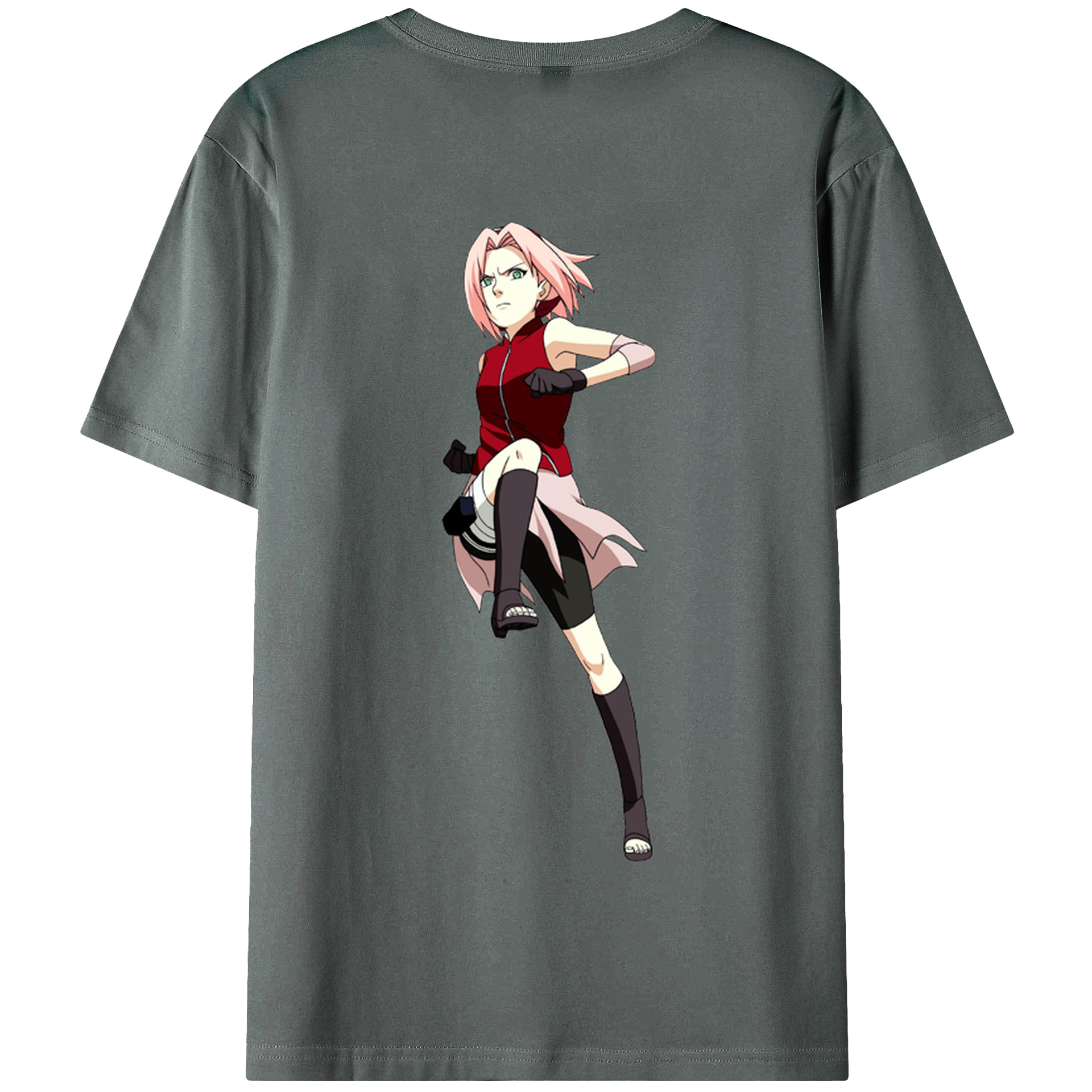 （画像用） NARUTO -ナルト- 春野サクラ Haruno Sakura 綿100％半袖Tシャツ（背面プリント）